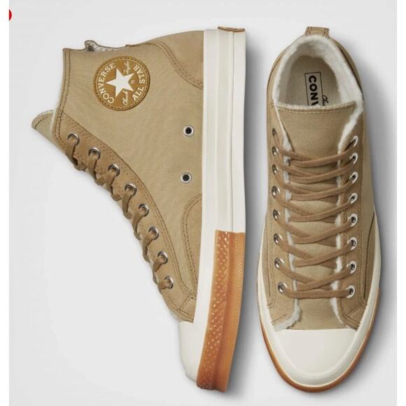 CONVERSE Chuck 70 Sherpa Lined Colorblock Canvas/Suede Sneaker Women’s Size 5.5 - Picture 2 of 10